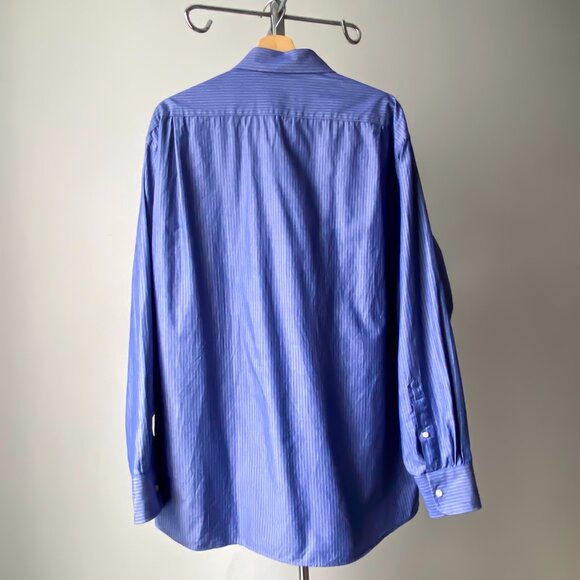 🍂 Classic Blue Pinstriped Chic Oversized Button Down Shirt by Tommy Hilfiger - Picture 2 of 8